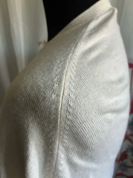 See by Chloé Cashmere Light Cream Button up Bat-Wing Cardigan Size L - Picture 7 of 15